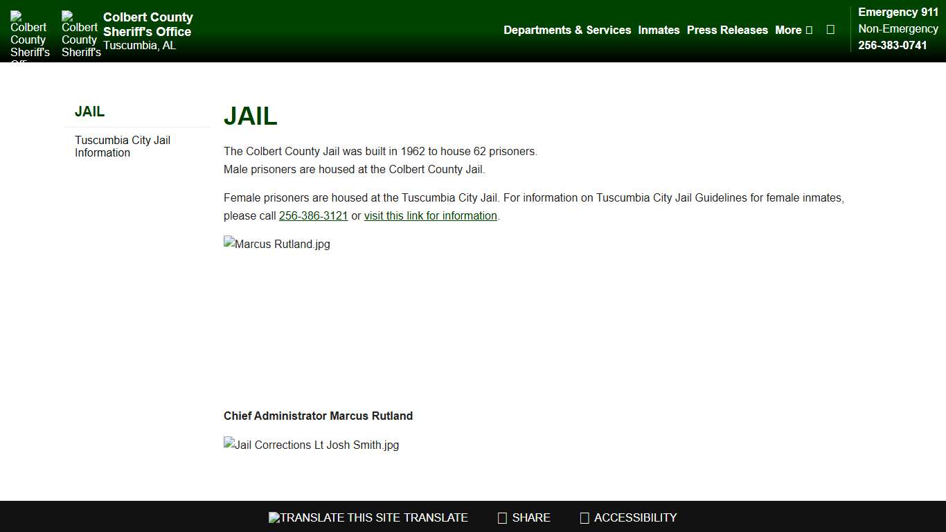 Jail Colbert County Sheriff AL