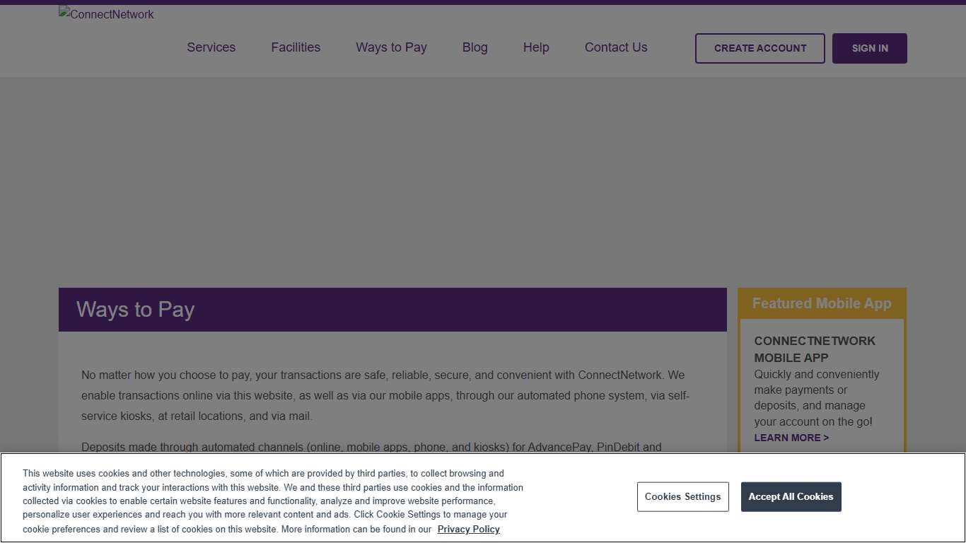 Ways to Pay Deposits and Payments ConnectNetwork